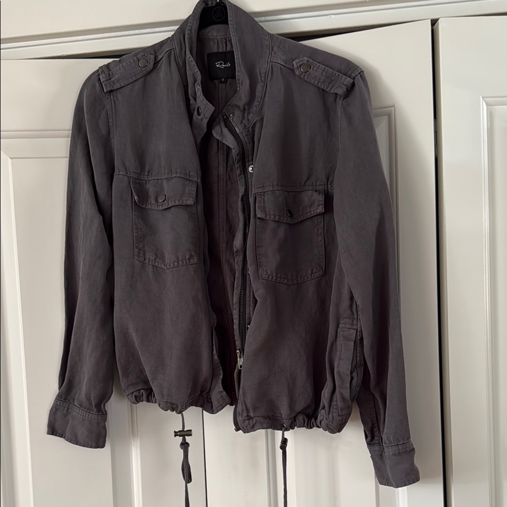 Rails  Gray Utility Jacket with Stand-Up Collar and Relaxed Fit